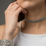 SG Liquid Metal TC23 - AS Antique Silver Choker by Sergio Gutierrez