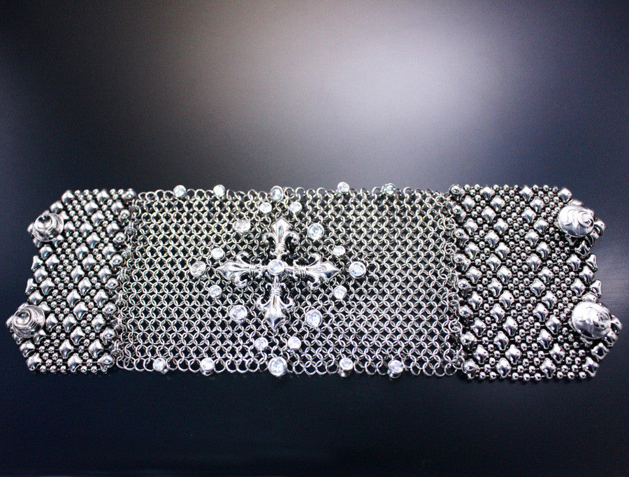 SG Liquid Metal Chainmail CMB8ZCR - AS (antique silver finish) Bracelet by Sergio Gutierrez