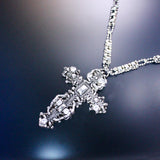SG Liquid Metal LEN 3719 – AS (antique silver finish) Cross Necklace by Sergio Gutierrez 