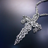 SG Liquid Metal LEN 3419 – Antique silver finish Cross necklace by Sergio Gutierrez