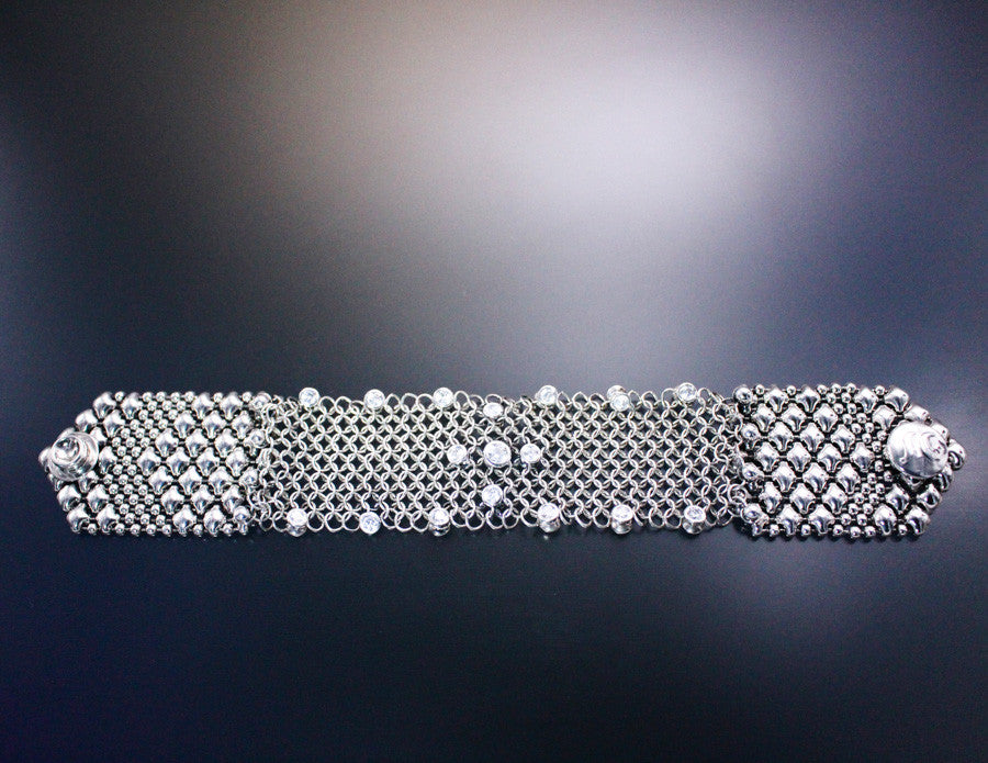 SG Liquid Metal Chainmail by Sergio Gutierrez CMB2 Z - AS (antique silver finish) Bracelet