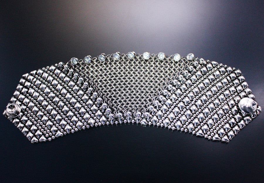 SG Liquid Metal Chainmail CMB6 Z - AS (antique silver finish) Bracelet by Sergio Gutierrez