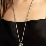 SG Liquid Metal ATN2B-AS Antique Silver Finish Necklace with Swarovski Crystals by Sergio Gutierrez