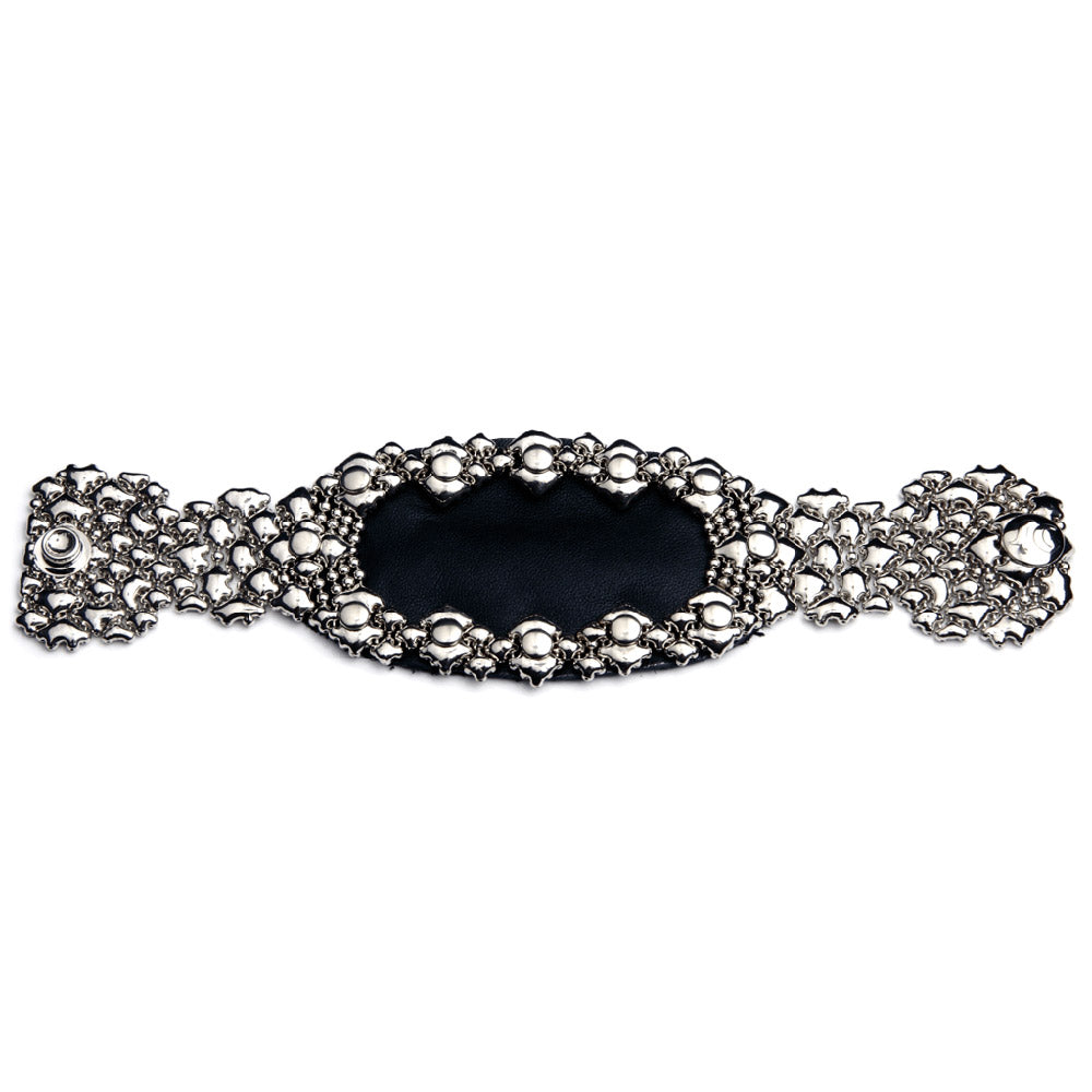 SG Liquid Metal BT18 (Chrome Finish & Leather) Bracelet by Sergio Gutierrez