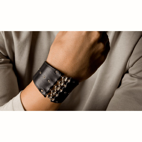 SG Liquid Metal MAA4 (Chrome Finish) Leather Bracelet by Sergio Gutierrez