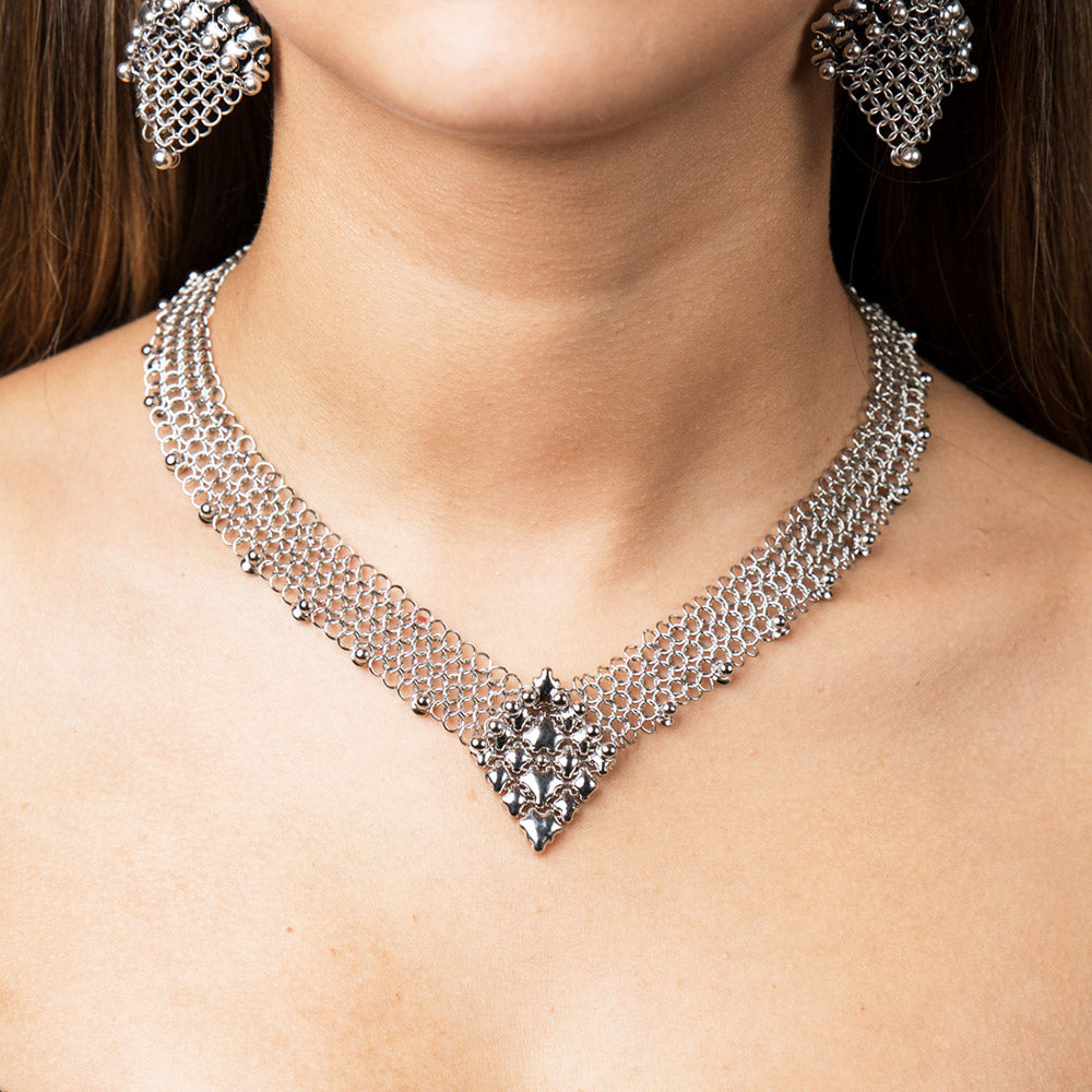SG Liquid Metal CMNECK1-N (Chrome Finish) Necklace by Sergio Gutierrez