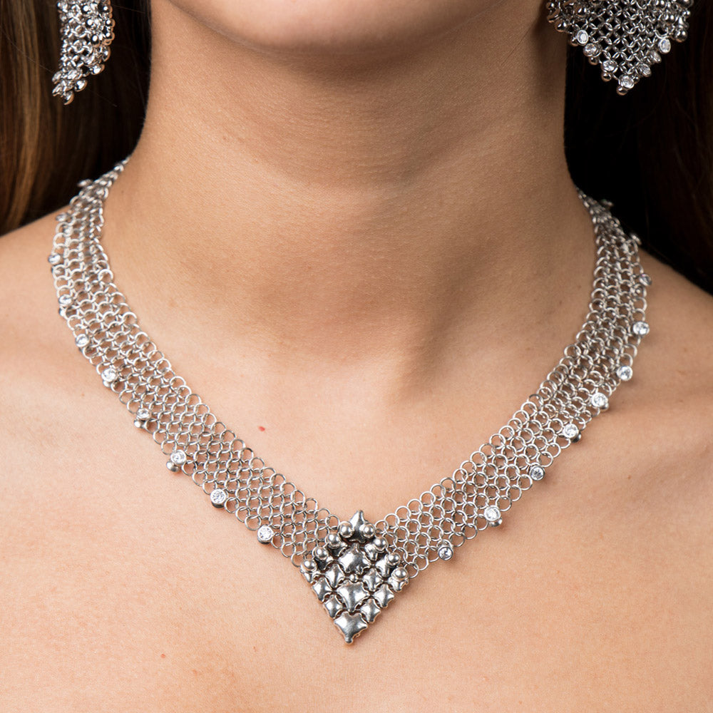 SG Liquid Metal CMNECK1Z-N (Chrome Finish) Necklace by Sergio Gutierrez