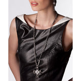 SG Liquid Metal XCR5-AS (Antique Silver Finish) Necklace with Cross by Sergio Gutierrez